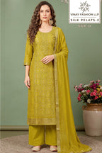 Vinay Kuleesh Silk Petals Vol 2 Russian Silk Hand Worked Salwar Kameez Collection