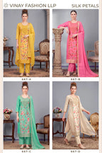 Vinay Kuleesh Silk Petals Hand Wokred Salwar Kameez Collection