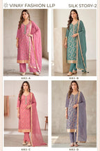 Vinay Kuleesh Silk Story Vol 2 Gerogette Silk Embroidered Salwar Kameez