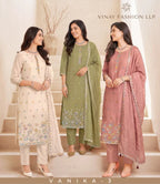 Vinay Kuleesh Vanika Vol 3 Mul Chanderi Embroidered Salwar Kameez