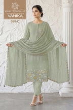 Vinay Kuleesh Vanika Mul Chanderi Embroidered Salwar Kameez
