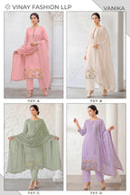 Vinay Kuleesh Vanika Mul Chanderi Embroidered Salwar Kameez