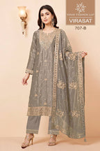 Vinay Kuleesh Virasat Gold Silk Zari Worked Embroidered Salwar Kameez