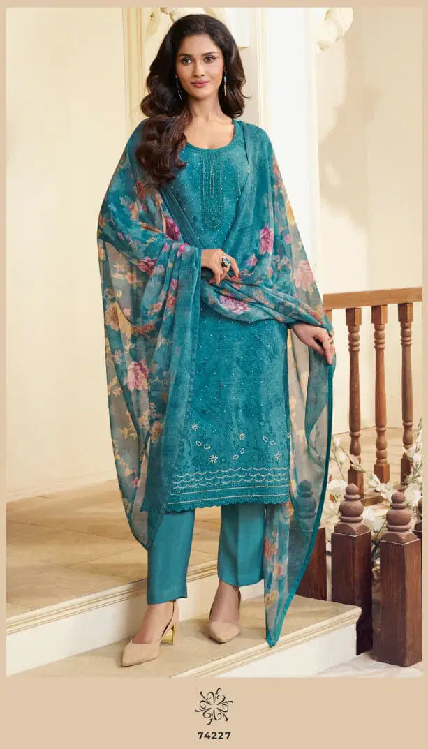 Vinay Silkina Royal Crepe 48 Crepe Embroidered Salwar Kameez Collection
