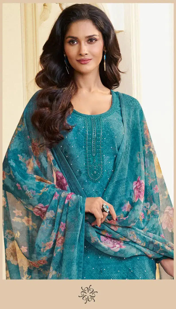 Vinay Silkina Royal Crepe 48 Crepe Embroidered Salwar Kameez Collection