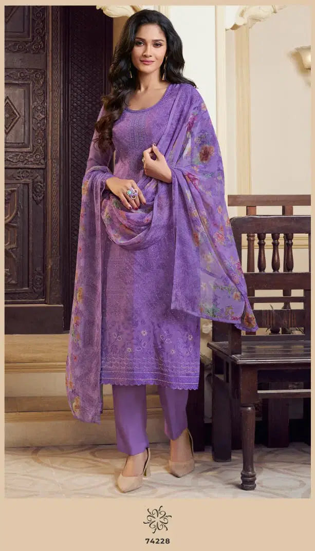 Vinay Silkina Royal Crepe 48 Crepe Embroidered Salwar Kameez Collection
