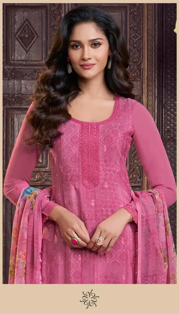 Vinay Silkina Royal Crepe 48 Crepe Embroidered Salwar Kameez Collection