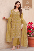 Vinay Zivira Crush Silk With Embroidered Salwar Kameez Collection