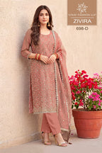 Vinay Zivira Crush Silk With Embroidered Salwar Kameez Collection