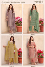 Vinay Zivira Crush Silk With Embroidered Salwar Kameez Collection
