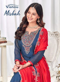 Vishnu Misbah Mul Chanderi Embroidered Dress Material Collection