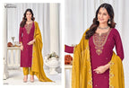Vishnu Misbah Mul Chanderi Embroidered Dress Material Collection