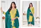 Vishnu Misbah Mul Chanderi Embroidered Dress Material Collection