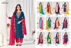 Vishnu Misbah Mul Chanderi Embroidered Dress Material Collection