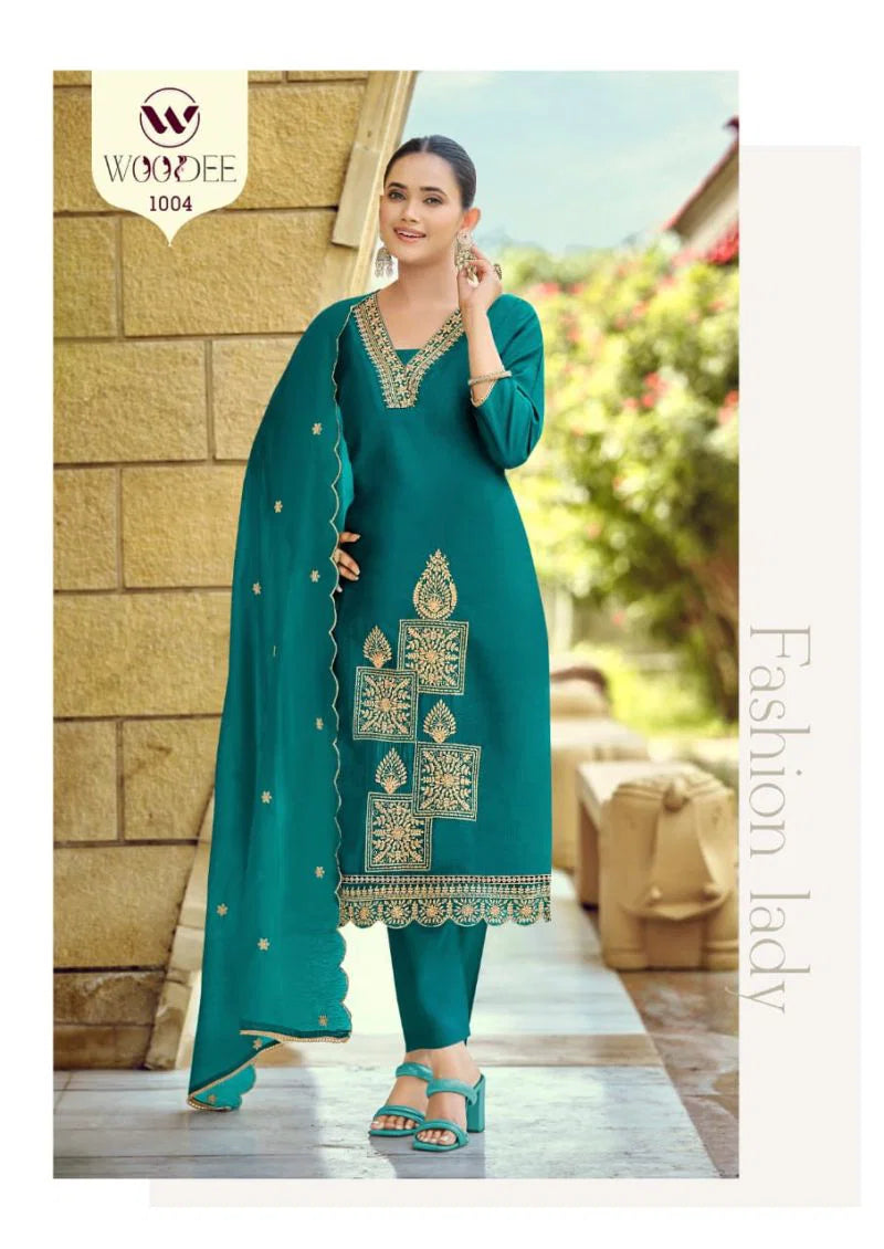 Woodee Aavani Viscose Weaing Kurti With Bottom Dupatta