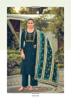 Woodee Bawree Rayon Thread Worked Kurti With Bottom Dupatta