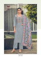 Woodee Bawree Rayon Thread Worked Kurti With Bottom Dupatta