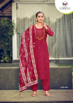 Woodee Bawree Rayon Thread Worked Kurti With Bottom Dupatta