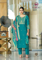 Woodee Diana Vol 2 Viscose Sequence Threadwork Kurti Pant And Dupatta