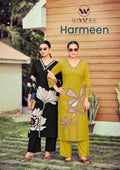 Woodee Harmeen Rayon Thread Worked Kurti With Bottom Collection