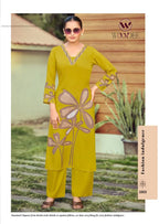 Woodee Harmeen Rayon Thread Worked Kurti With Bottom Collection