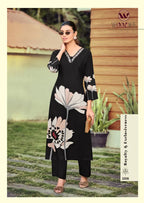 Woodee Harmeen Rayon Thread Worked Kurti With Bottom Collection