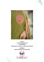 Woodee Haseen Cotton Thread Worked Kurti With Bottom Dupatta