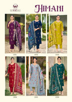 Woodee Himani Viscose Gadhwal Threadwork Top Bottom And Dupatta
