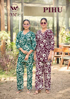 Woodee Pihu Rayon Printed Kurti With Bottom Collection