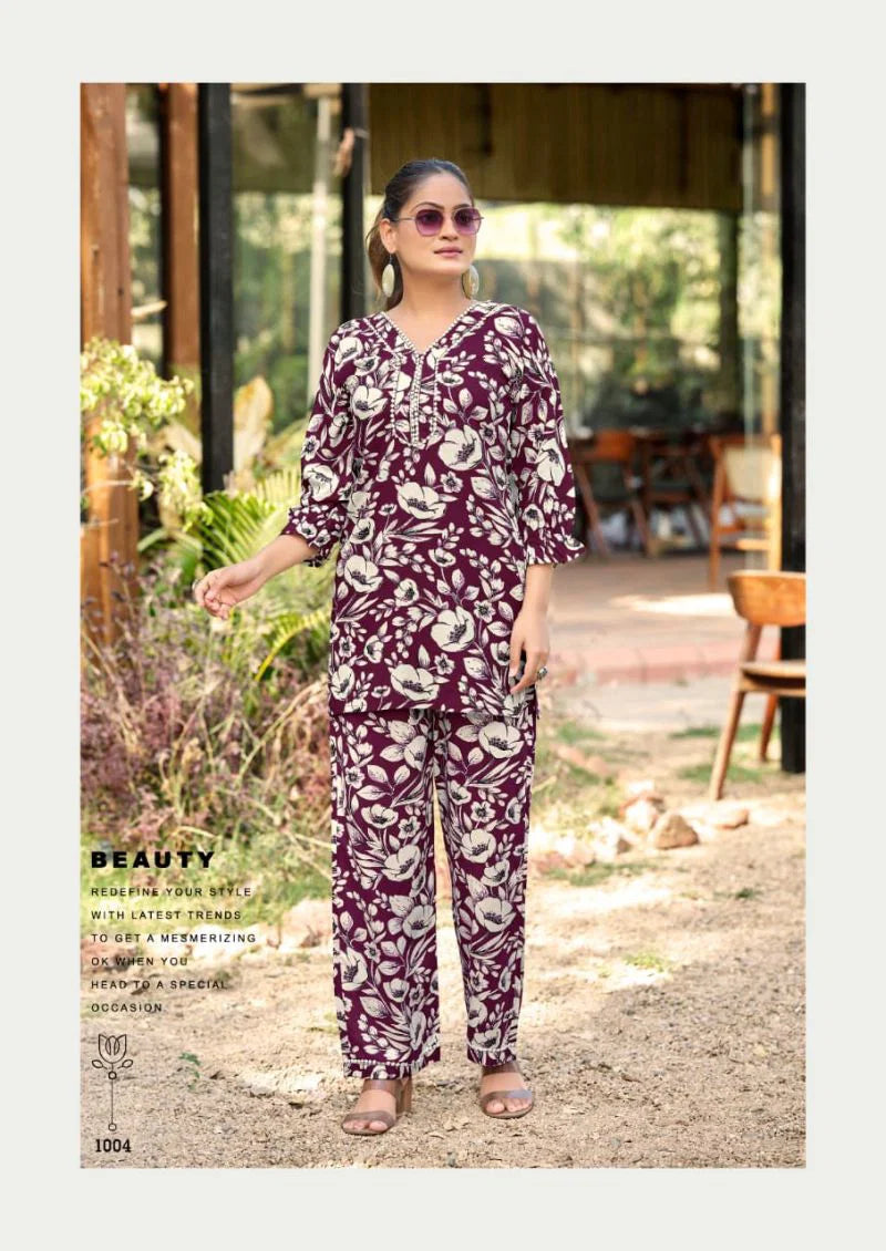 Woodee Pihu Rayon Printed Kurti With Bottom Collection