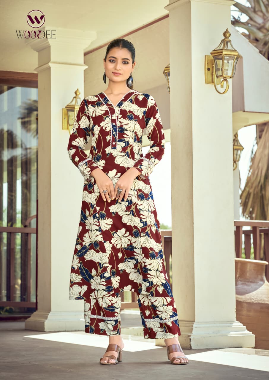 Woodee Shakira Vol 3 Rayon Printed Kurti With Bottom Dupatta