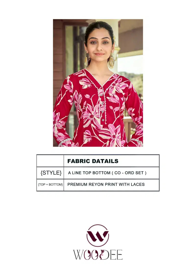Woodee Shakira Vol 3 Rayon Printed Kurti With Bottom Dupatta