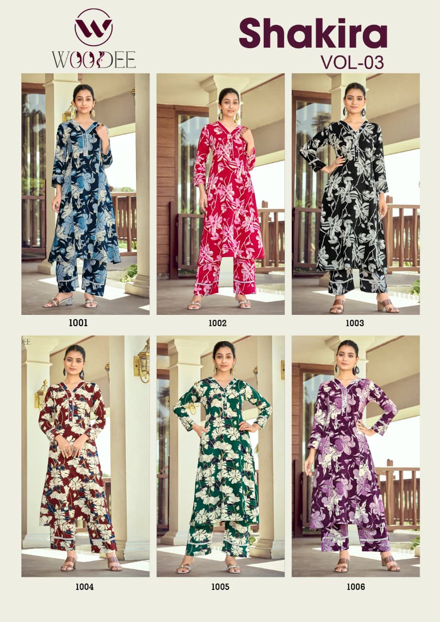 Woodee Shakira Vol 3 Rayon Printed Kurti With Bottom Dupatta