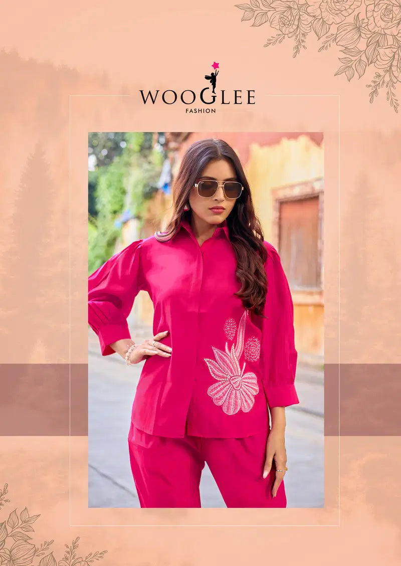 Wooglee High Look Russian Viscose Silk Co Ord Set Collection