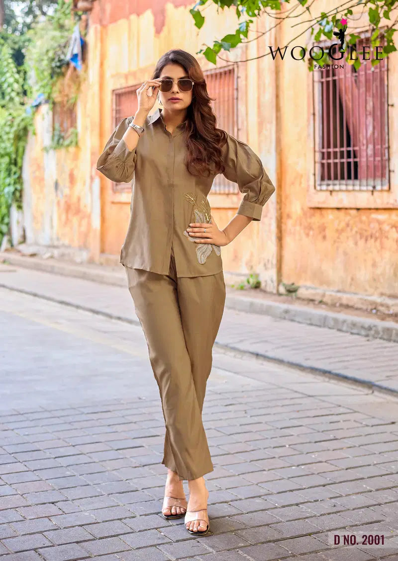 Wooglee High Look Russian Viscose Silk Co Ord Set Collection