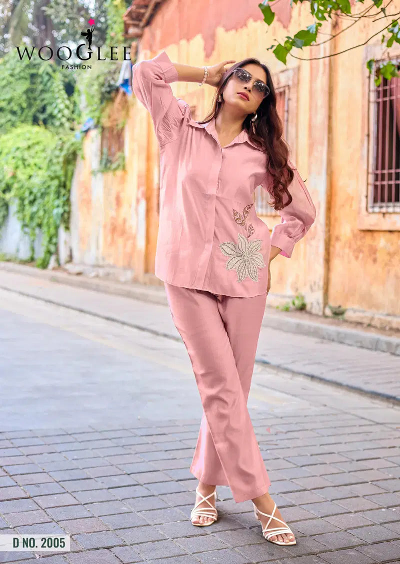 Wooglee High Look Russian Viscose Silk Co Ord Set Collection