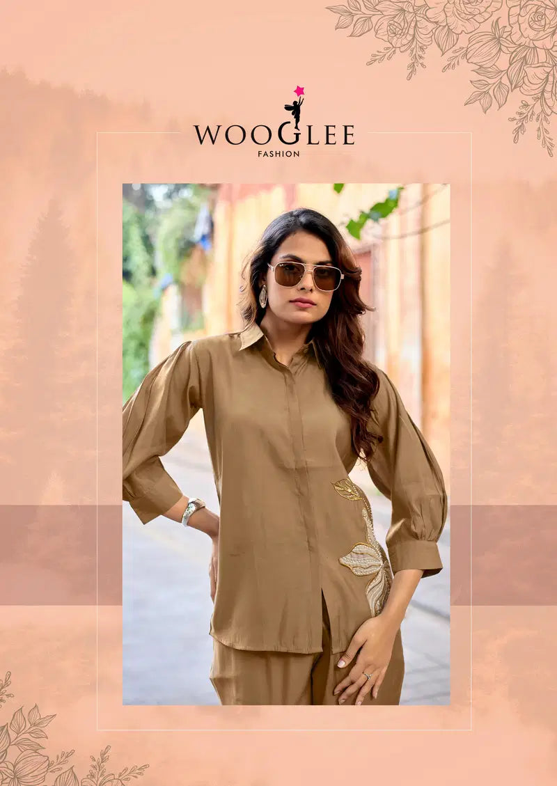 Wooglee High Look Russian Viscose Silk Co Ord Set Collection