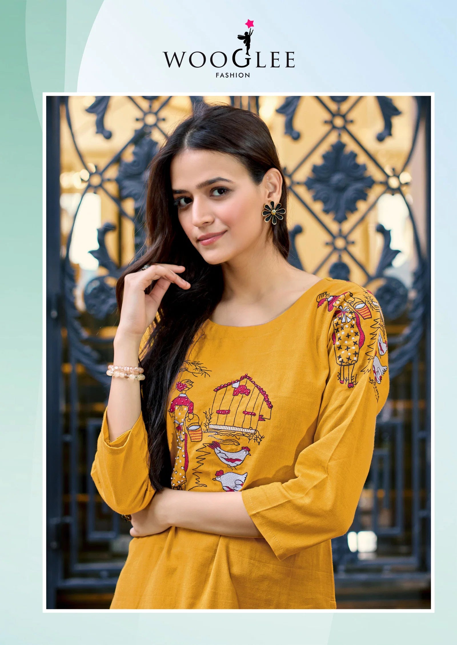 Wooglee Shivangi Cotton Flex Thread Worked Co Ord Set Collection