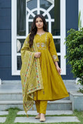 Yaashna 9825 To 9827 Dhabu Cotton Embroidery Anarkali Kurti Set