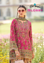 Your Choice Glossy 5001 And 5002 Chinon Designer Salwar Kameez