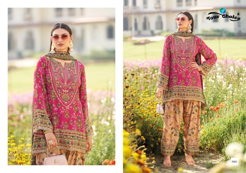Your Choice Glossy 5001 And 5002 Chinon Designer Salwar Kameez
