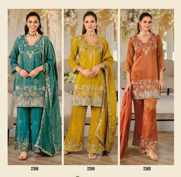Zannat 2358 Roman Simmar Beads Worked Salwar Kameez