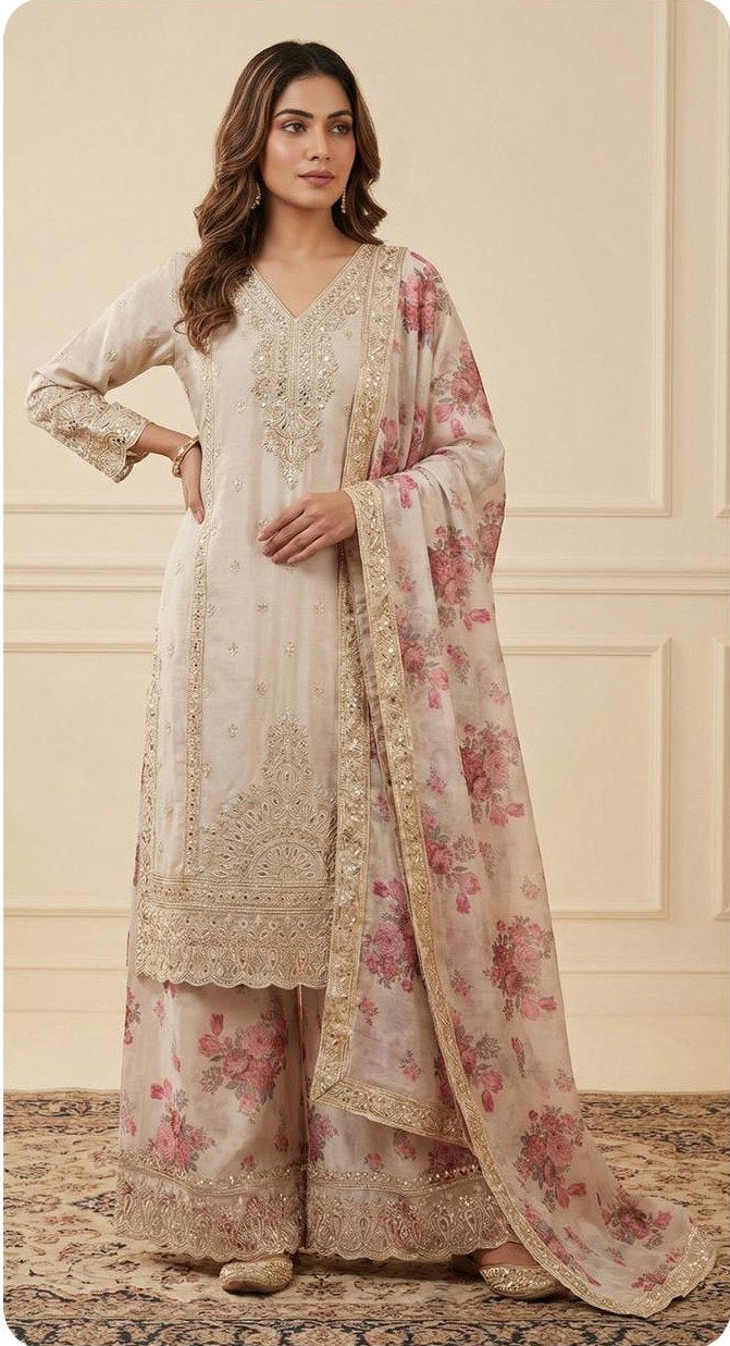 Zorista 10084 A To D Chinon Silk Embroidered Salwar Kameez