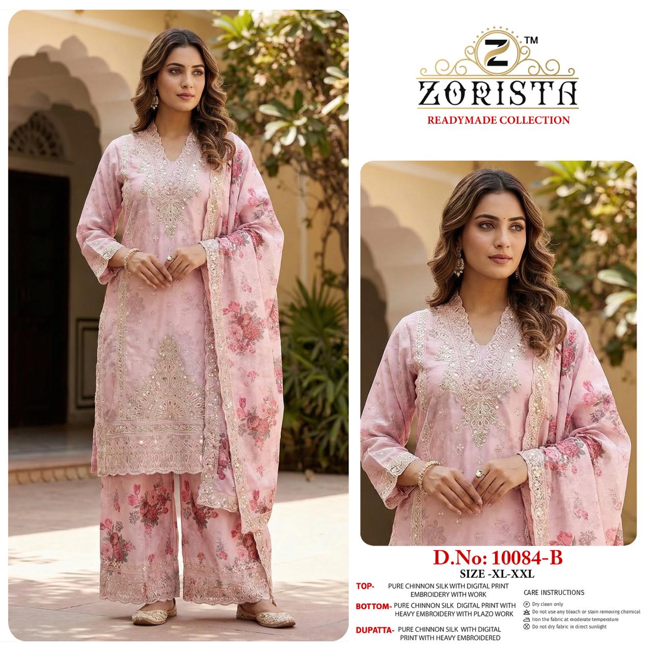 Zorista 10084 A To D Chinon Silk Embroidered Salwar Kameez