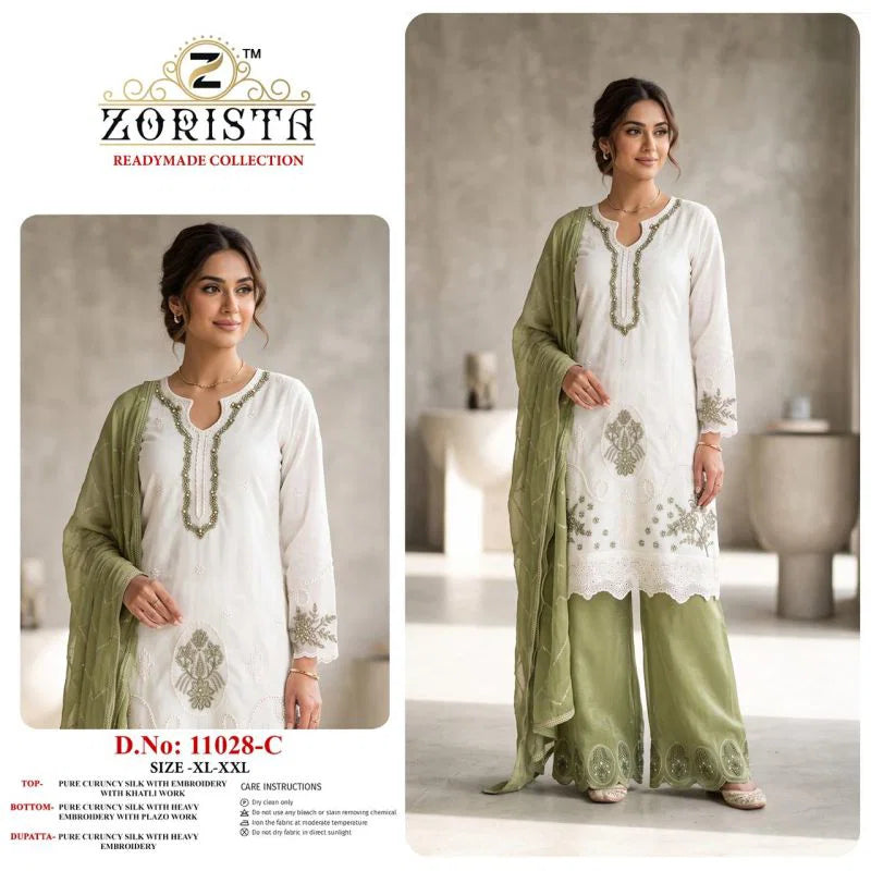 Zorista 11028 A To D Cruncy Silk Embroidered Salwar Kameez