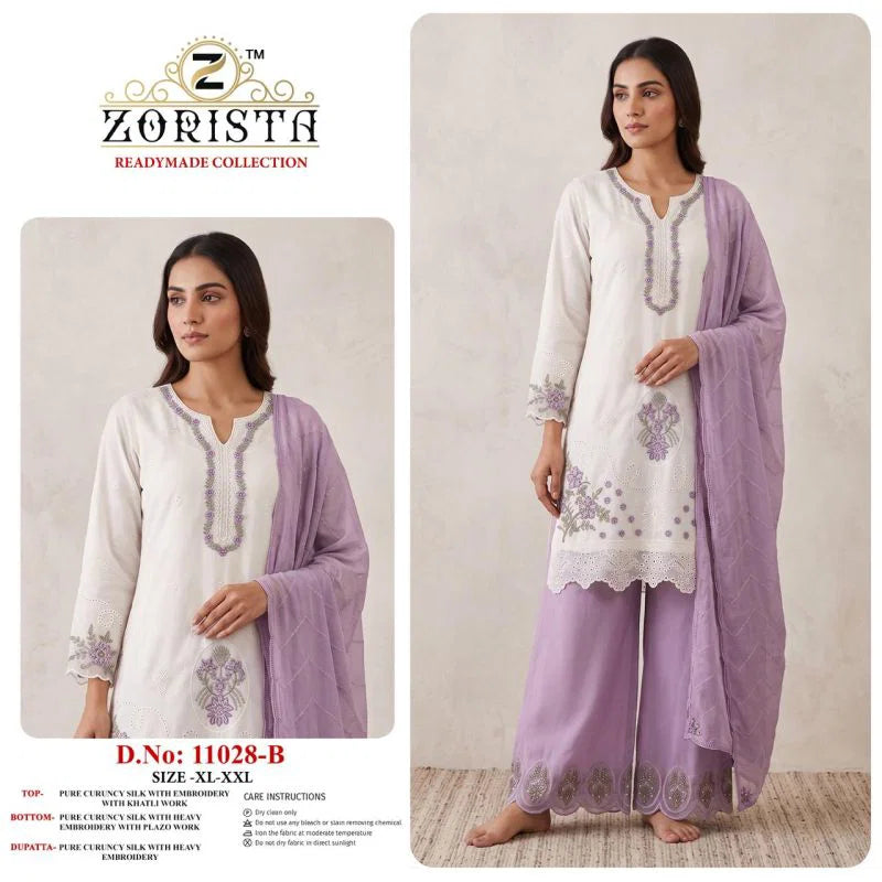 Zorista 11028 A To D Cruncy Silk Embroidered Salwar Kameez