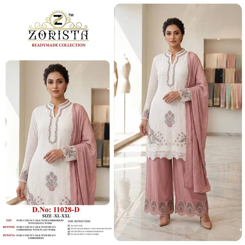 Zorista 11028 A To D Cruncy Silk Embroidered Salwar Kameez