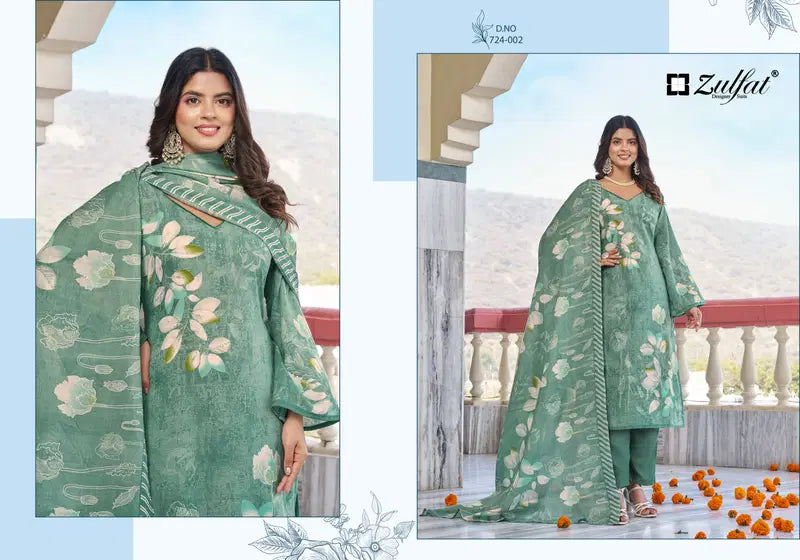 Zulfat Farida Cotton Printed Fancy Dress Material