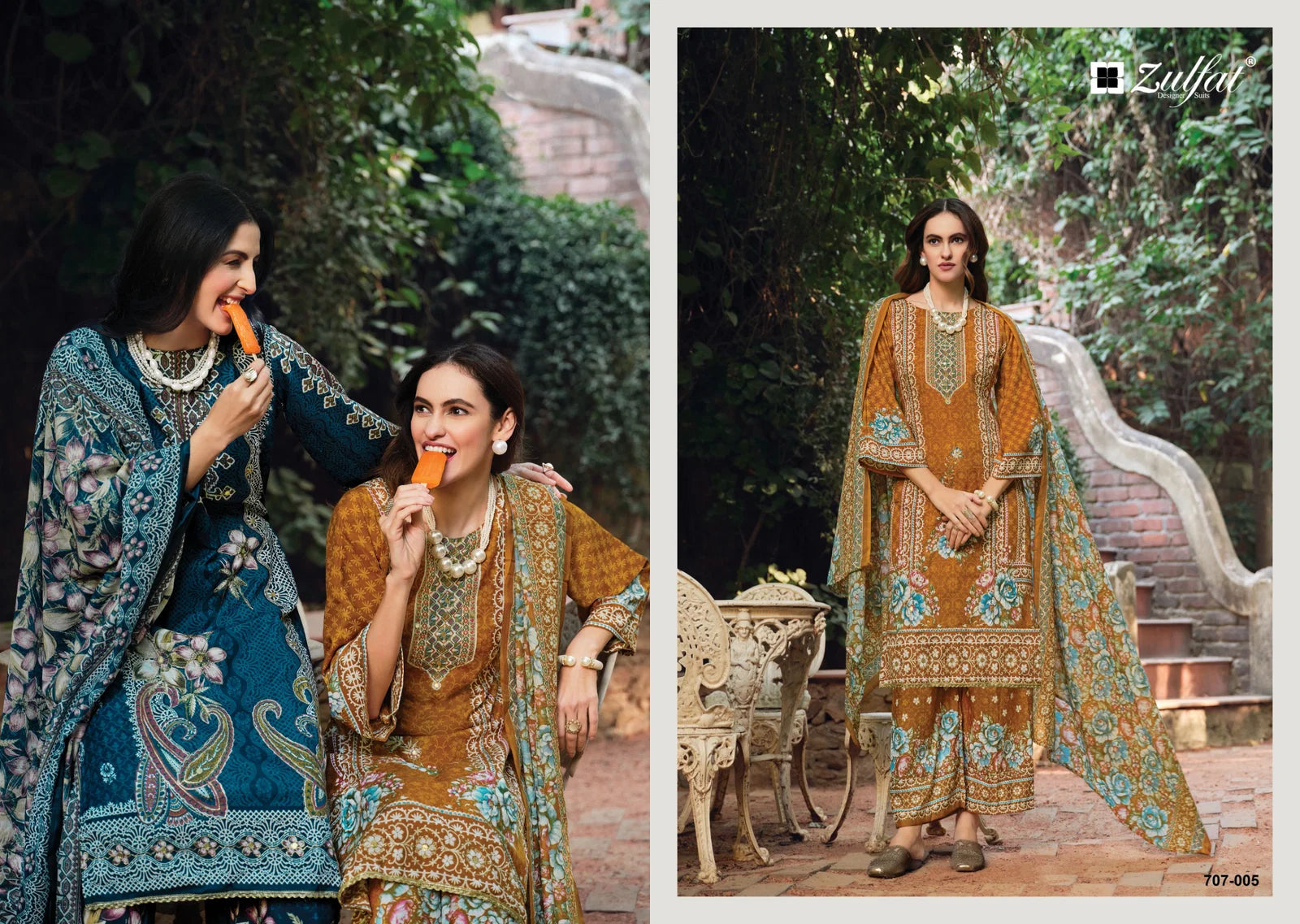 Zulfat Rubina Rayon With Handwork Designer Dress Material Collection