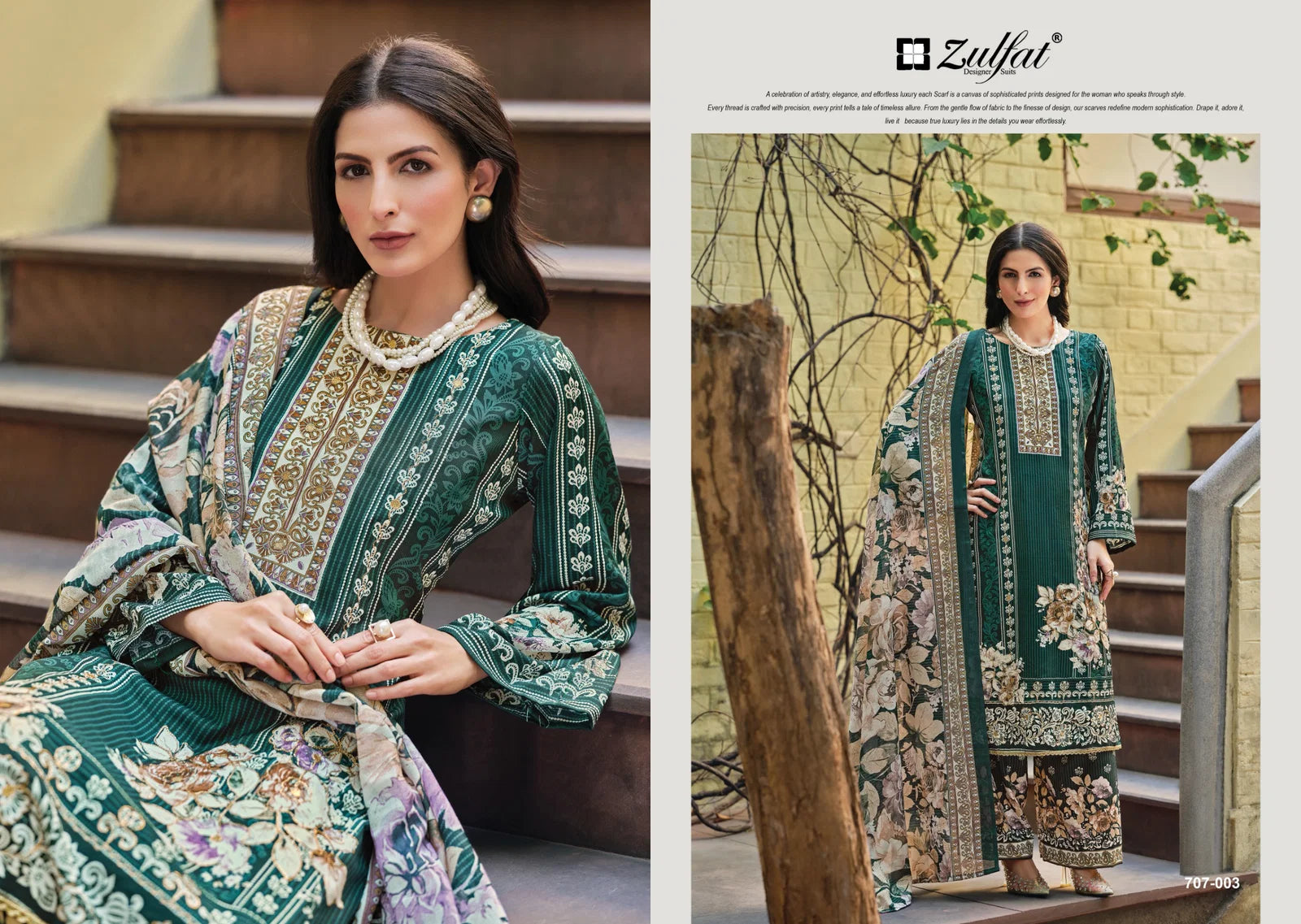 Zulfat Rubina Rayon With Handwork Designer Dress Material Collection